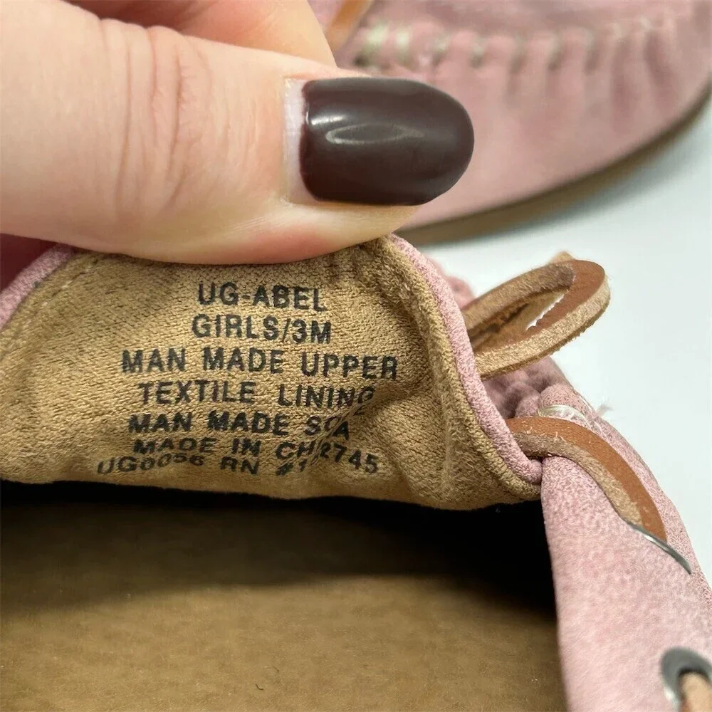Lucky Brand Girls Moccasin Loafer Flats Pink Blush Slip On Bow Size 3M